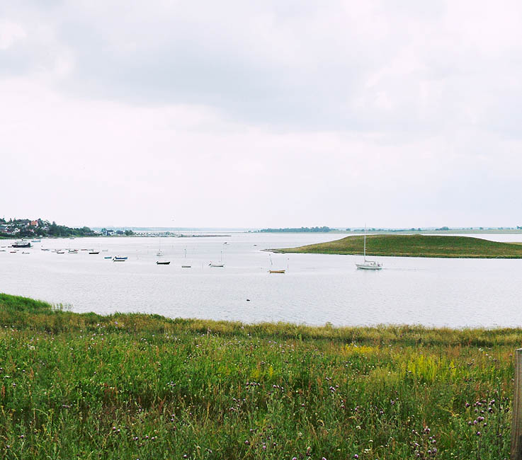 Panorama - Udsigt fra klinten ved Hellig Kors Kilde ned i imod Jyllinge og Lilleø